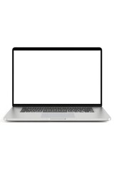 Fototapeta premium A blank laptop computer with an empty screen, ready for use.