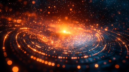 Stunning Displaying Red Futuristic Abstract With Bold Digital Particle picture