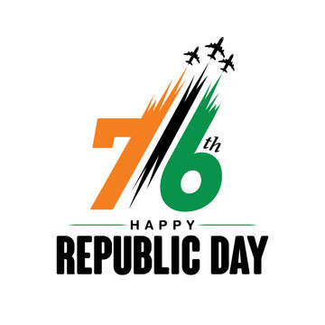 Indian Republic day concept with text 26 january vector illustration.
