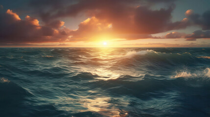 Fototapeta premium The Sunset Of Ocean Background