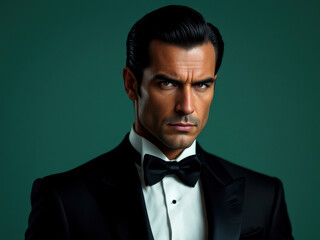 Elegant male portrait in tuxedo - professional headshot for business and fashion