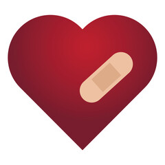 symbol of a broken heart on a white background