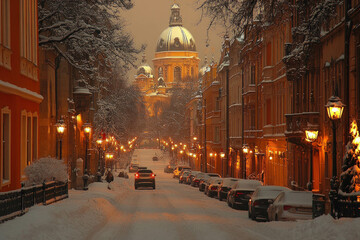 Fototapeta premium Europe In Winter