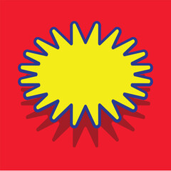 Red and yellow explosion-like balloon frame, background illustration