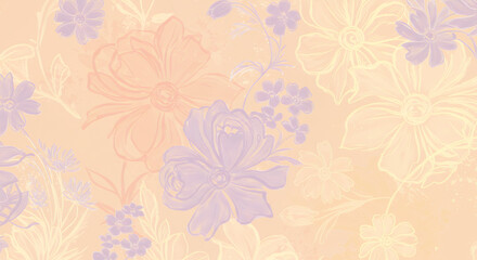 Fototapeta premium Pastel Floral Watercolor Seamless Pattern Background