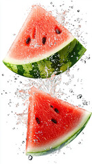 watermelon, fruit, isolated, food, melon, slice, red, healthy, juicy, white, sweet, fresh, ripe, water, green, diet, cut, summer, seed, freshness, dessert, snack, fruits, vegetarian, raw