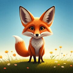 Fototapeta premium fox in the grass