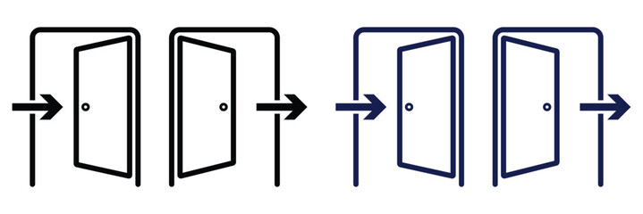 Exit door icon set vector illustration.