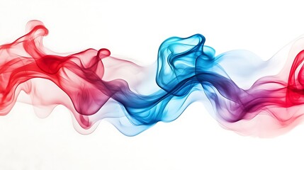 Fototapeta premium Vibrant abstract background with liquid paint waves in red and blue colors. Colorful illustration with copy space. High-quality design for creative projects and backgrounds.