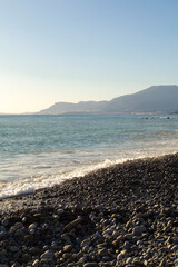 Sea mediterranean from coastline of Italy. View of Monaco