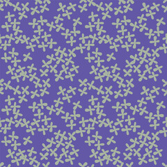 Seamless pattern of small blue flowers on navy background. Floral print