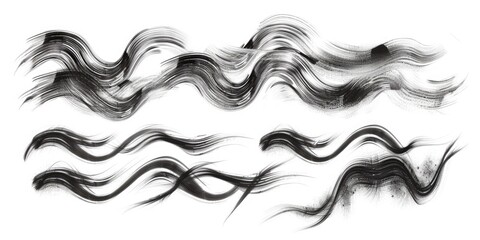 Fototapeta premium Set of abstract swirling lines and patterns, suitable for decorative backgrounds or wall art.