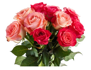 Naklejka premium Blooming Love: A Valentine's Bouquet; isolated