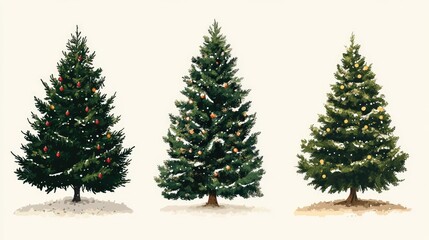 Fototapeta premium Festive Flat Illustration of a Christmas Tree for Winter Celebrations and Joyful Holidays