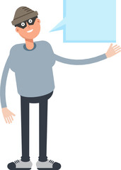 Thief Character and Speech Bubble
