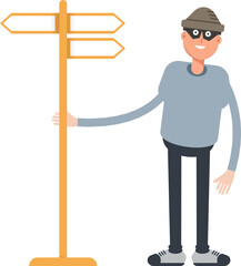 Thief Character and Signpost
