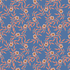 Beautiful pattern with flowers and leaf