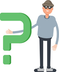 Thief Character and Question Mark
