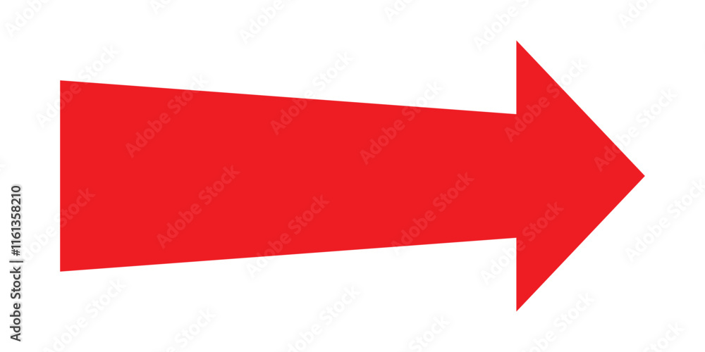 Aufkleber long arrow icon vector . long arrow pointing right . red arrow icon vector. long arrow isolated on w
