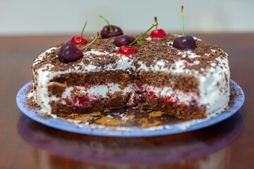 The most traditional rustic black forest pie