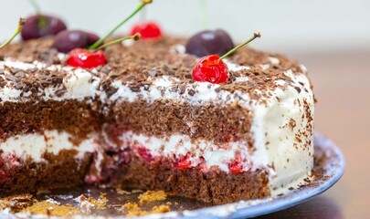 The most traditional rustic black forest pie
