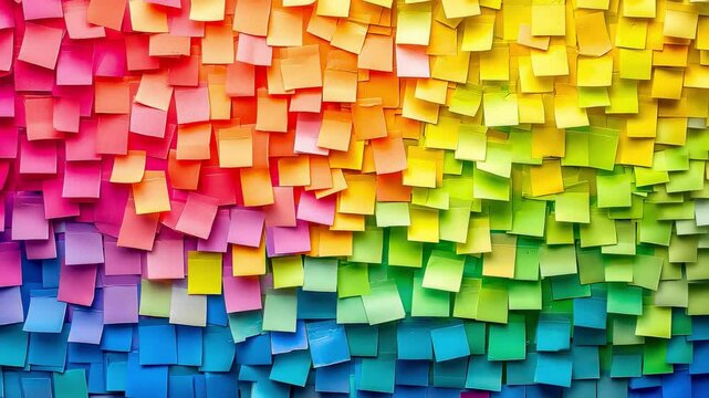 The entire wall is covered in colorful stickers. Selective focus