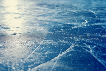 Obraz premium Close-up of scratched frozen ice surface