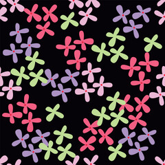Cute hand drawn floral seamless pattern background