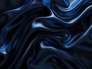 Obraz premium Close up of soft blue fabric with flowing ripples and folds.