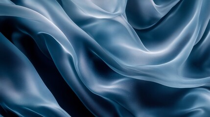 Obraz premium A blue fabric with a pattern of waves. The fabric is very soft and smooth