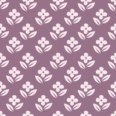 Vintage seamless floral pattern. A game-style background of small pastel-colored flowers. white flowers and leaves scattered on a blue background. Stock vector for printing on surfaces and web design