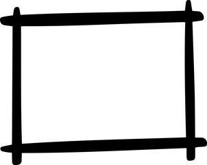 Black rectangular frame featuring rounded corners and thick strokes, creating a bold, simple border perfect for emphasizing text or images in various design projects