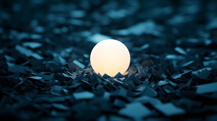Visualizing Social Anxiety: A Luminous Sphere Battling Against Jagged Edges Representing Despair and Hope