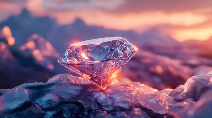 The Journey of Perfectionism: An Iridescent Diamond Above the Frosted Landscape of Self-Acceptance