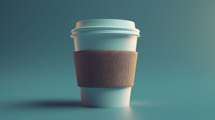 Realistic white paper cup mockup for branding and marketing  action shot design template