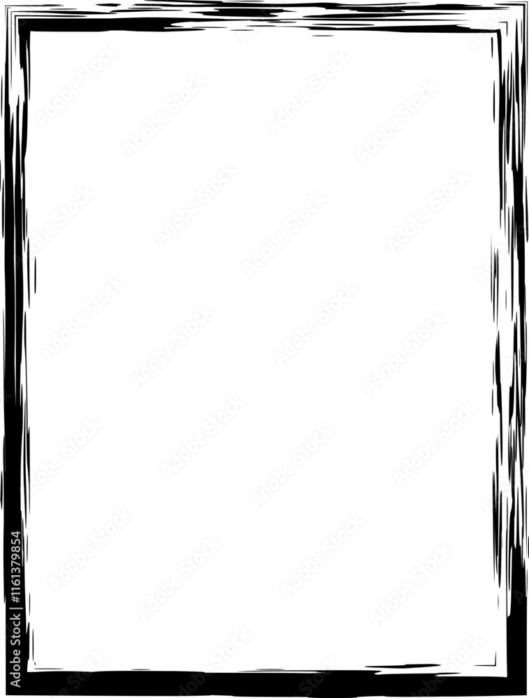 Poster black grunge frame creating a rectangular border with copy space, ideal for adding a touch of vintag