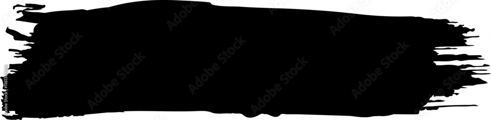 Aufkleber wide black brush stroke creating a textured banner effect on a white background, enhancing designs w