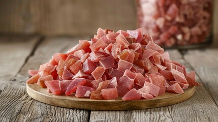 Surreal chicken fillet chunks  floating raw poultry in isolated culinary art photography