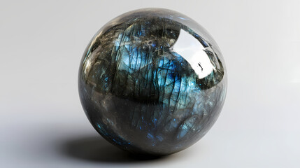 A polished sphere of labradorite. Labradorite. Illustration