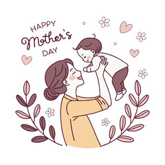 Abstract Mother’s Day Card Elements