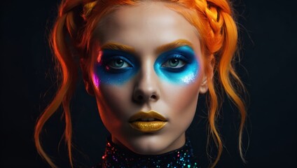 Fototapeta premium Cosmic Glow with a Fiery Orange Twist