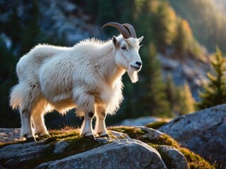 Obraz premium mountain goat on a rock