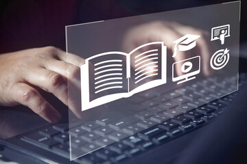 Online education course or e-learning technology Concept.