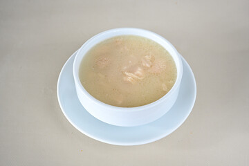 Turkish Traditional Tripe Soup. Iskembe, damar , curuk , beyran, ayak paca, kelle paca corbasi. Dil, beyin corbasi.