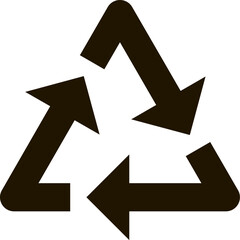 Universal recycling symbol featuring three arrows in a continuous loop, illustrating the transformation of waste into reusable resources and promoting eco conscious practices