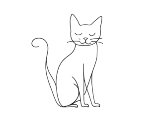 Elegant feline silhouette resting peacefully, showcasing graceful features and a serene demeanor on a minimalistic background