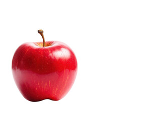 Bright red apple resting on a clean surface, showcasing its glossy skin and natural shine, perfect for enhancing any culinary creation or healthy snack