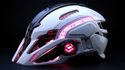 Fototapeta premium Futuristic Helmet Design: Cyberpunk Inspired Headgear