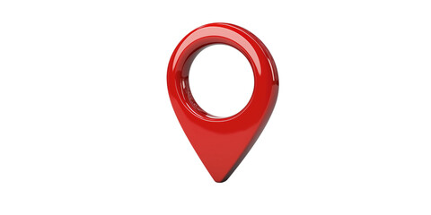 Red location marker icon isolated on white or transparent background