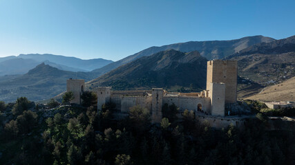 Vistas del bonito castillo de Santa Catalina en la provincia de Jaén, España